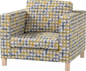 Karlanda Ikea fotelhuzat, kék-sárga kockás