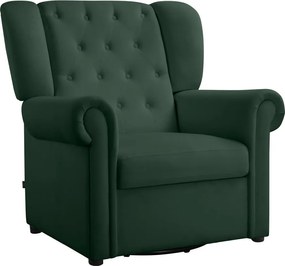 Zöld bársony chesterfield-hinta fotel Lillyse – Støraa