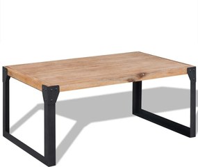 vidaXL tömör akácfa dohányzóasztal 100 x 60 x 45 cm