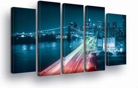 Vászonkép 150x100 Éjszakai metropolisz városi táj híd fény dinamika
