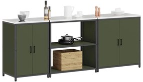 Konyhai Tároló Készlet Egyéb 3 pcs Olajzöld 240 x 50 x 92 cm