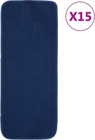 vidaXL 15 db sötétkék négyszögű csúszásmentes lépcsőszőnyeg 60 x 25 cm
