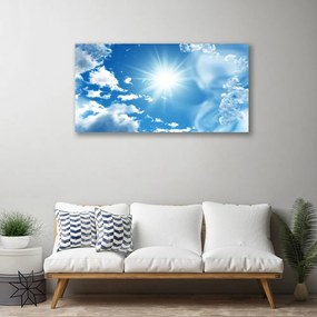 Vászonfotó Blue Sky Sun Clouds 125x50 cm