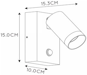 Lucide 09831/01/31 - TAYLOR kültéri lámpa érzékelővel 1xGU10/50W/230V IP54