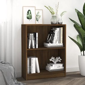 barna tölgyszínű szerelt fa könyvespolc 60 x 24 x 76 cm