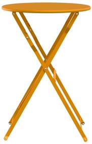 Összecsukható Bisztró Asztal Mustár Sárga Ø50x71 cm Porszórt Acél