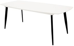Asztal Dallas 131Fekete, Fehér, 75x100x240cm, Közepes sűrűségű farostlemez, Fém