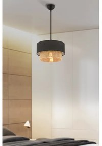 ECHO kábeles függőlámpa 1xE27/60W/230V fekete/barna