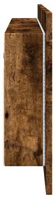 füstös tölgy színű LED-es tükrös fürdőszobaszekrény 100x12x45cm