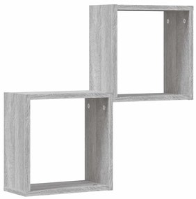 2 db szürke sonoma fali kockapolc 30 x 15 x 30 cm