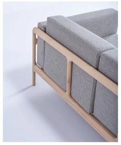 Fawn szürke kanapé tölgyfából, 180 cm - Gazzda