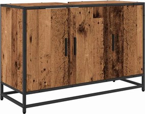 vidaXL Fürdőszoba Székény tárolóval Öreg fa 90 x 33 x 60 cm Faanyag