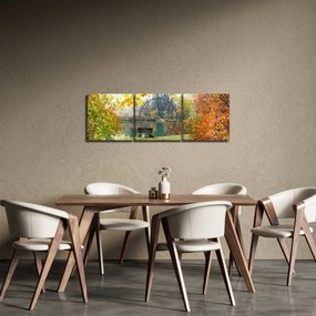 Egy tó képe (órával) (90x30 cm)