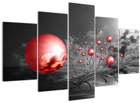 Piros gömbök képe (150x105 cm)