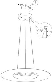 Eglo 99125 - RGB LED dimmelhető COMPO ROSSO-C függeszték 16W 230V