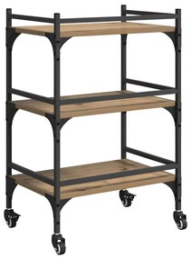 vidaXL Konyhai kocsi Artisan tölgy 50 x 35 x 75.5 cm Faanyag