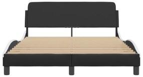 fekete és fehér műbőr ágykeret Dover 120 x 200 cm