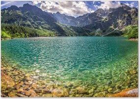 Üveg falpanel Tó a hegyekben Ragasztó Ingyenes