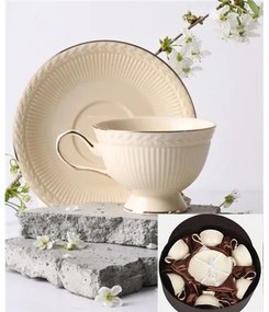 Hillary porceláncsésze+alj, 220ml, 6 személyes, dobozban