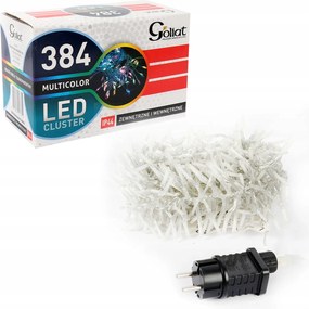 Karácsonyfa fényfüzér 384 led hernyó 5m többszínű