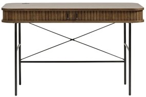 Íróasztal tölgyfa dekorral 60x120 cm Nola – Unique Furniture