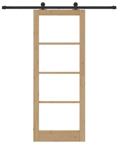 Csúszóajtó ORKDAL Barna 83 x 211 cm Fa és fém