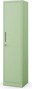 Keskeny fém irodai iratszekrény, pasztellzöld, 450x1850x400 mm: ALEX Fresh Style