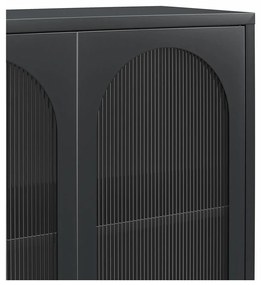 Fekete fém tálalószekrény 80x186x40 cm Luna – Støraa