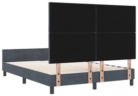 sötétszürke ágykeret, 160x200 cm, velúr
