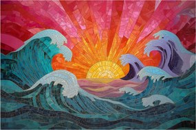 Kép - Hullámmozaik (90x60 cm)