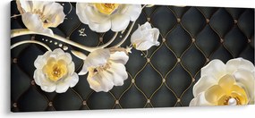 Fehér rózsa virágok képe (120x50 cm)