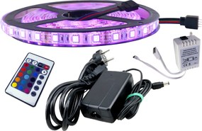 Led szalag szett 300SMD Rgb 5050 IP65 vezérlő 5m