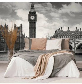 Fotótapéta Big Ben Londonban fekete fehérben - 375x250 -