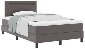 Boxspring Ágy Matraccal – Szürke Kis Dupla Műbőr