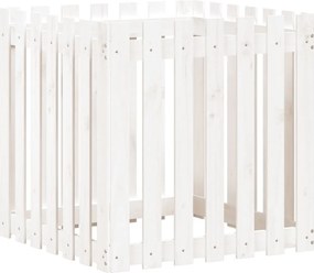 vidaXL fehér tömör fenyő növénytartó léces kialakítással 70x70x70 cm