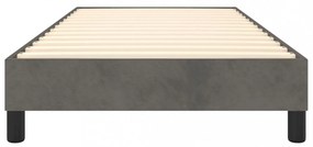 sötétszürke bársony rugós ágykeret 90x200 cm