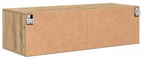TV szekrény fiókkal kézműves tölgy 100.5 x 39 x 30 cm Faanyag