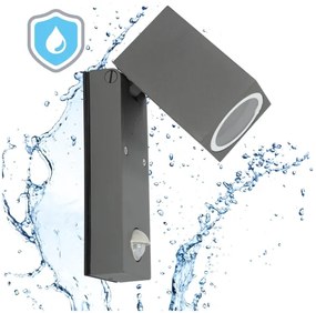 Kültéri fali lámpa érzékelővel QUAZAR 1xGU10/35W/230V IP44 szürke