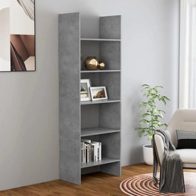 betonszürke szerelt fa könyvszekrény 60 x 35 x 180 cm