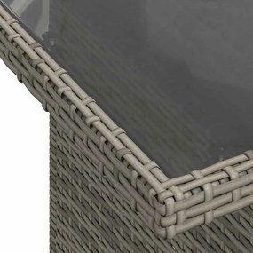 6 részes szürke polyrattan akácfa kerti ülőgarnitúra párnákkal