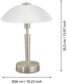 Szürke dimmelhető asztali lámpa üveg búrával (magasság 35 cm) SOLO 1 – EGLO