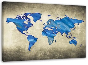 Gario Vászonkép Kék világtérkép Méret: 60 x 40 cm