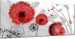 Vászonkép 180x90 Piros pitypangok