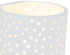 Vintage fali lámpa fehér gipsz henger alakú - Mahou