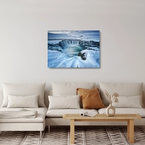 Kép - Istenek vízesése, Izland (üvegen) (70x50 cm)