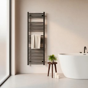 Íves törölközőszárító radiátor 1400x500 mm fekete