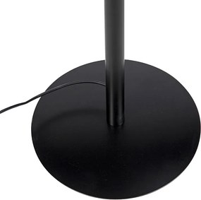 Fekete állólámpa fekete bársony búrával, arannyal 40 cm - Simplo