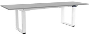 OfficeTech Strong állítható magasságú asztal 240 x 80 cm, fehér alap, világos szürke