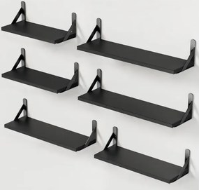 Pipishell 6 fekete loft fali polc