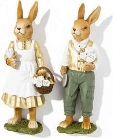 2db-os Mr. Ă©s Mrs. Nyuszi figura szett hĂșsvĂ©ti nyuszi figura